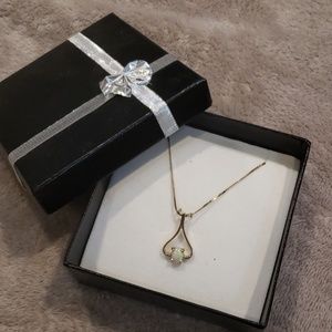 Gold plated necklace with opal